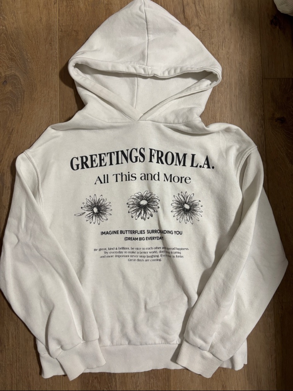 Zara girls hoodie size 14 to 14Greetings From L.A. White Graphic Hoodie